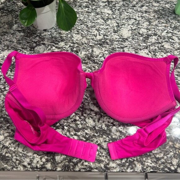 Hot Pink Push-Up Bra with Gold Accents - Picture 4 of 5